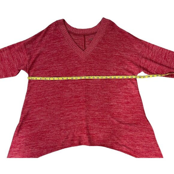 torrid 2 sweater Women Red V Neck Drop Shoulder Shark Bite hem Soft - Picture 7 of 10